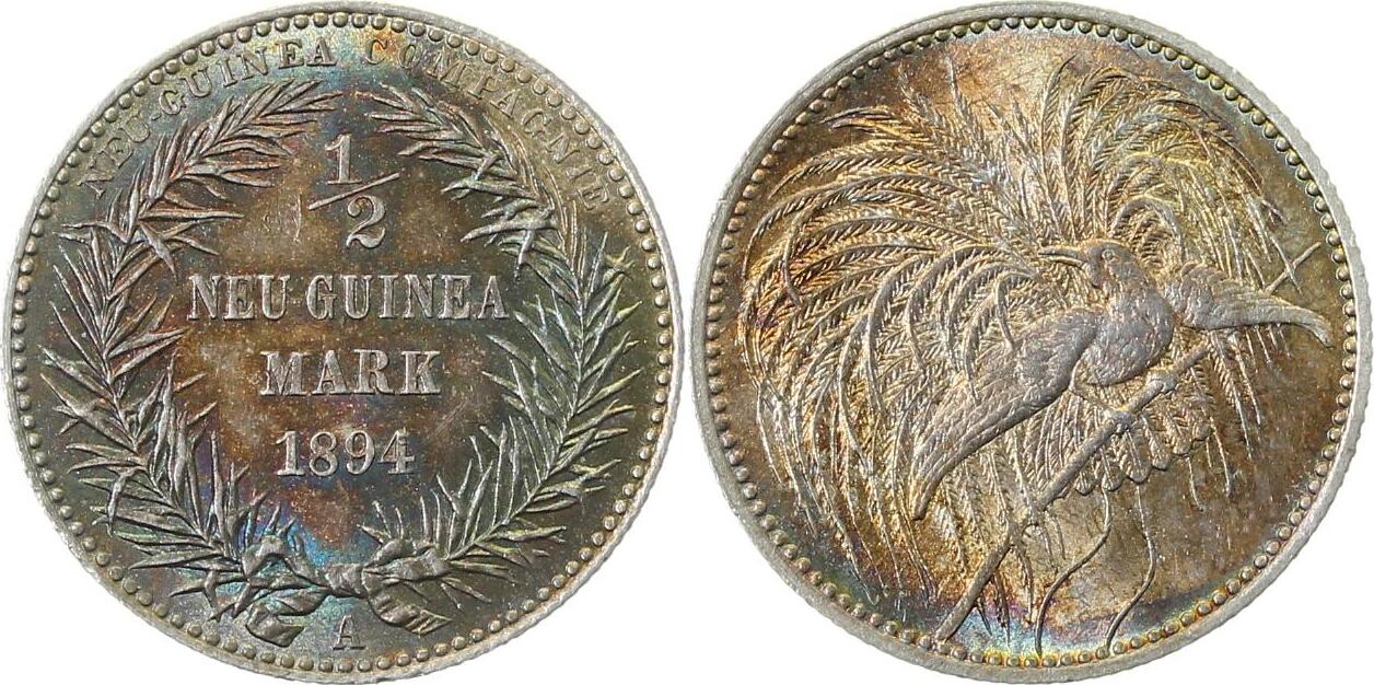 70494A~1.3-GG-PAT 0,5 M N-Guinea 1894A f.prfr/prfr !!! herrl. Patina min. Krätzerchen J704  