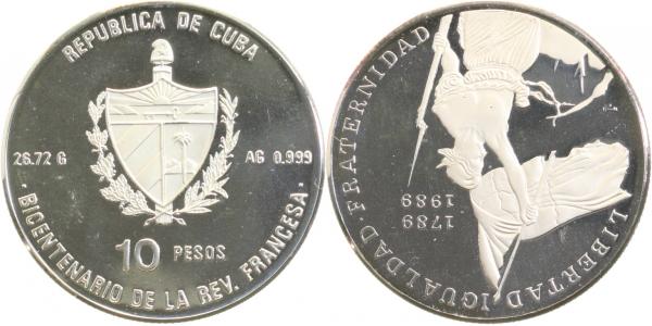 CUBA02~0.0 10 Pes. Libertad Piefort PP Auflage 150 St. 1989  