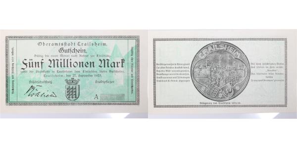 Crailsheim-  Crailsheim 1923 Notgeld druckfrisch selten Notgeld  