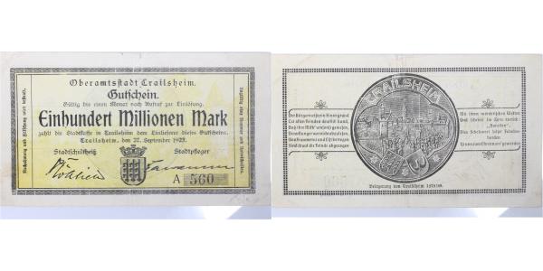 Crailsheim-4b   Crailsheim 1923 Notgeld l. gebraucht selten Notgeld  