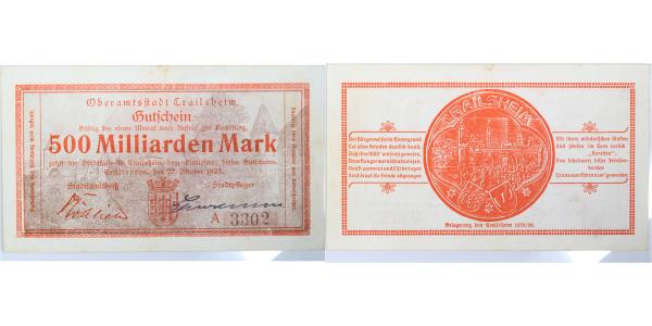 Crailsheim-  Crailsheim 1923 Notgeld druckfrisch Notgeld  