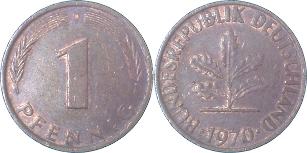 EPA-A27 1 Pfennig  1970D ss+ NGB 29.2  