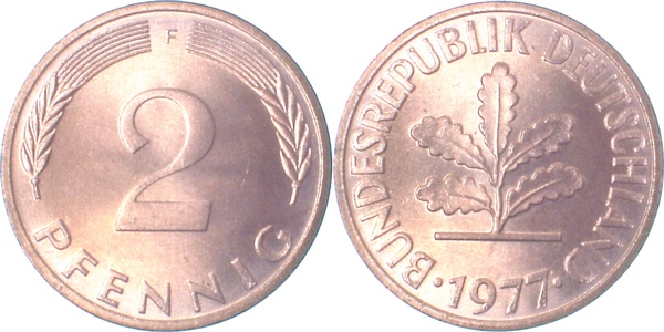 EPA-B22 2 Pfennig  1977F bfr. NGB 82.2  