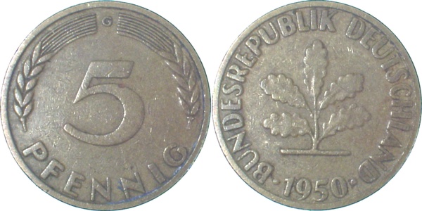 EPA-C13 5 Pfennig  1950G ss NGB 7.7  