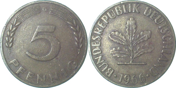 EPA-C22 5 Pfennig  1966G ss NGB 11.2  