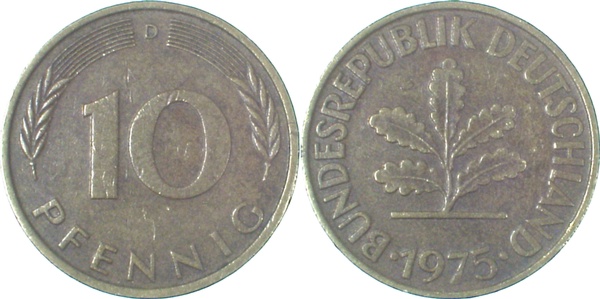 EPA-D37 10 Pfennig  1975D ss NGB 45.1  