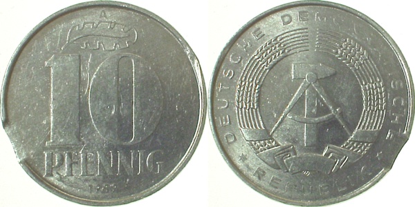 F151089A2.0 10 Pfennig  DDR 1989A vz Zainende J1510  