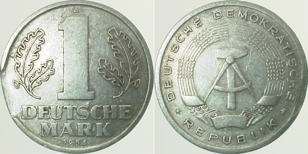 F151356A3.0b 1 Mark  DDR 1956A Größ. Zainende ss J1513  