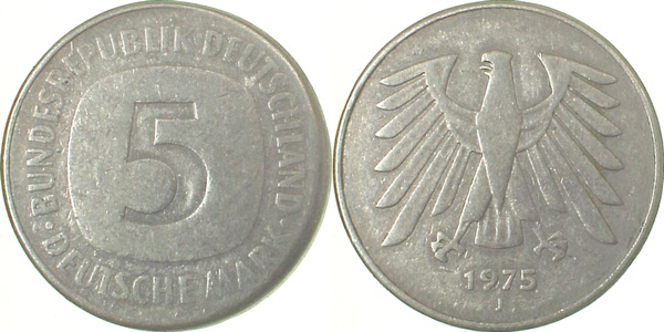 F41575J3.0 5 DM  75J 9,5gr.außergew.Stück J 415  