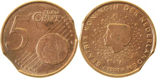 F48400-~1.2NL 5 Cent  NL 2000 dopp. größ. Zainende !!! J 484  