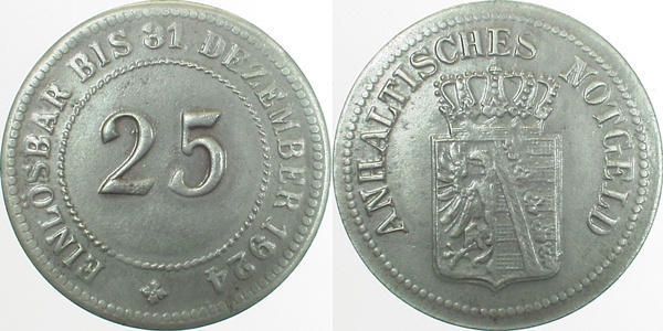 JN0124-~2.5 25 Pfennig  Anhalt ss/vz JN01  