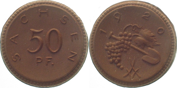 JN5420-~1.0 50 Pfennig  Sachsen 1920 prfr JN54  