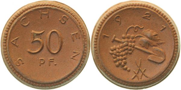 JN5421-~1.2 50 Pfennig  1921 Sachsen prfr. JN54  
