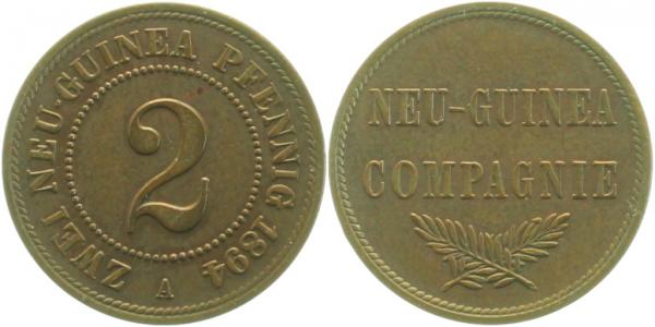 JN70294A~2.2 2 Pfennig  Neuguinea 1894A f. vz JN 702  