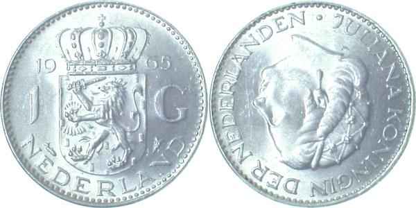 NL-1.0~65A 1 Gld. Niederlande 1965 prfr NL-1.0  