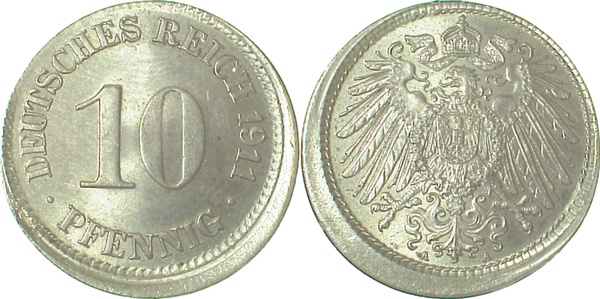 P01311A1.5 10 Pfennig  1911A D10 f.prfr !!! J 013  