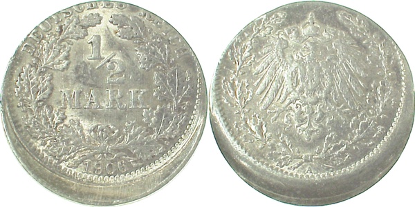 P01606A1.8 1/2 Reichsmark  06A vz+ D15 J 016  