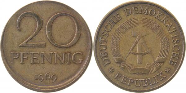 P1511a69-2.5 20Pfennig  DDR 1969- D10 ss/vz J1511a  