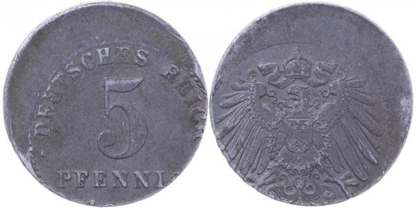 P297---2.0b 5 Pfennig  o.Mzz + o.Jz. D20 vz J 297  