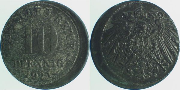 P29921-1.5a 10 Pfennig  1921 D15 f.prfr J 299  