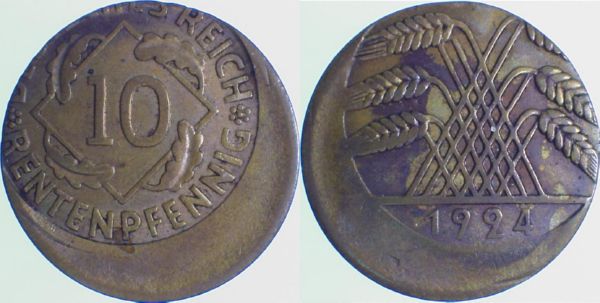 P30924-2.5 10 Pfennig  24- ss/vz D20 J 309  