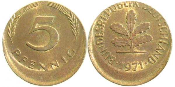 P38271G1.5 5 Pfennig  1971G D10 prfr J 382  