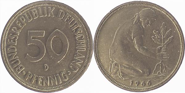 P38466D3.0 50 Pfennig  66D Jsz.doppelt!! J 384  