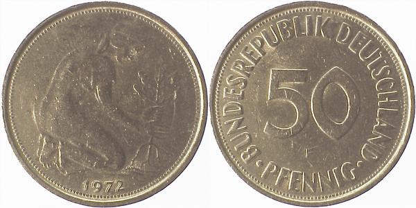P38472F3.0 50 Pfennig  1972F SS Jz. dopp.gepr J 384  