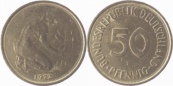 P38472F3.0 50 Pfennig  1972F SS Jz. dopp.gepr J 384  