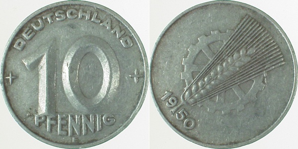 S150350E3.0 10 Pfennig  1950E ca.S45 ss J1503  