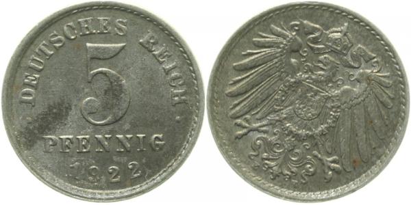 S29722E2.2 10 Pfennig  1922E ca. S45 f.vz !!! J 297  