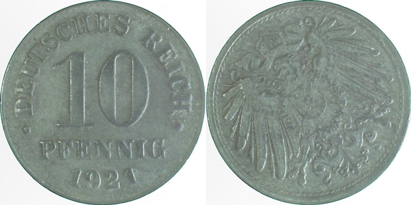 S29921-3.0 10 Pfennig  1921 S45 J 299  