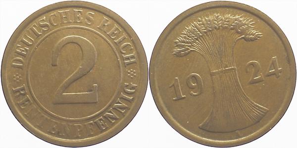 S30724A3.0 2 Pfennig  24A S340 ss J 307  