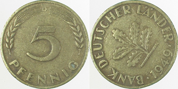 S37749D3.0 5 Pfennig  49D S65 J 377  