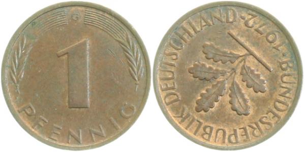 S38072G2.5 1 Pfennig  1972G ca. S225 ss/vz J 380  