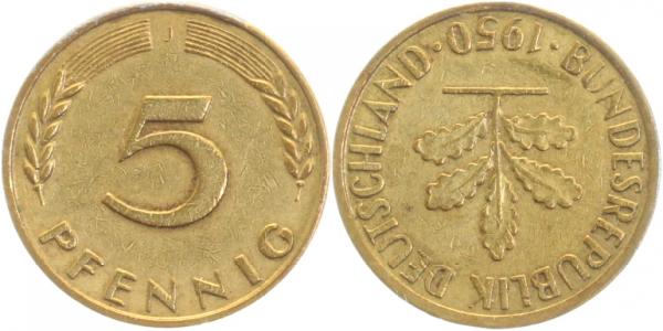 S38250J3.0 5 Pfennig  1950J S180 Franz.Prägung J 382  