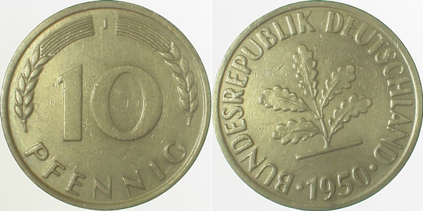 S38350J3.0 10 Pfennig  50J S30-45 ss J 383  