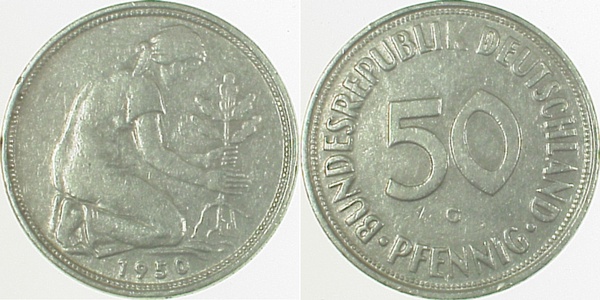 S38450G3.0b 50 Pfennig  1950G ss S30 J 384  