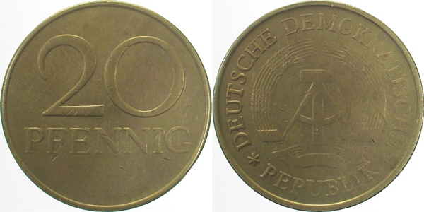 U1511---2.5 20Pfennig DDR ohne Jahr & Mzz J1511a  