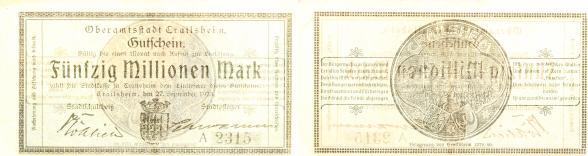 Crailsheim-  Crailsheim 1923 Notgeld druckfrisch selten Notgeld  