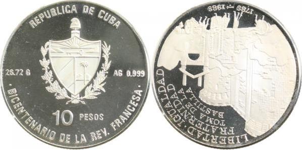 CUBA01~0.0 10 Pes. Bastille Cuba Piefort PP Auflage 150 Exemplare  1989  