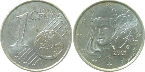 F48201-1.2-Fr 1 Cent  2001 Frankreich unplattiert bfr. !!!!! J 482  