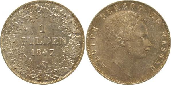 Gld-Nass-1847-1.3-GG   Nassau 1847 f.prf/f.stgl Thun  