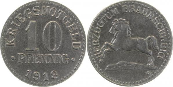 JN03a18-~2.2 10 Pfennig Braunschweig 1918 f.vz JN03a  