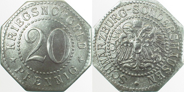 JN08---~2.5 20 Pfennig Schwarz.Sondshausens ss/v JN08  