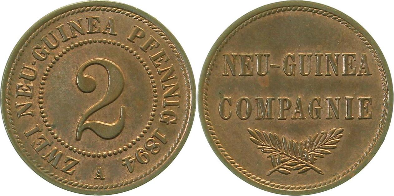 JN70294A~1.3-GG 2 Pfennig  Neuguinea 1894A prfr/f.prfr  !!! JN 702  