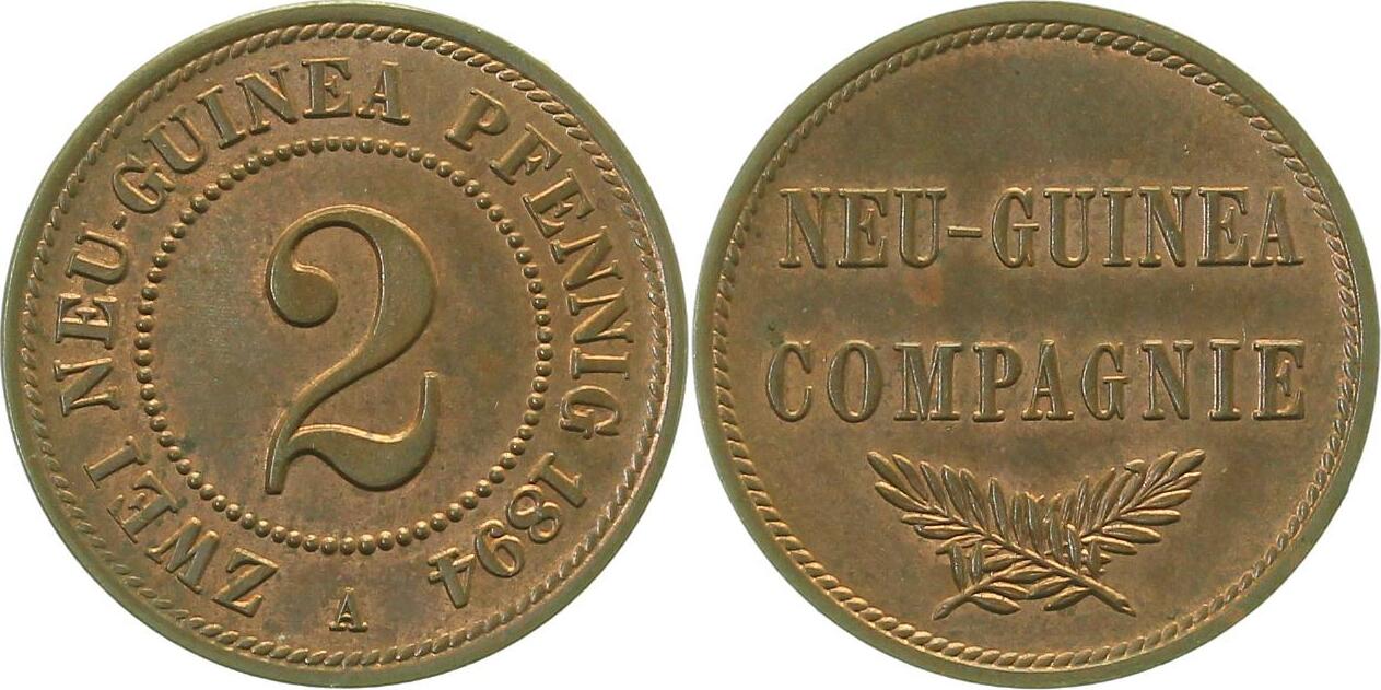 JN70294A~1.3-GG 2 Pfennig  Neuguinea 1894A prfr/f.prfr  !!! JN 702  