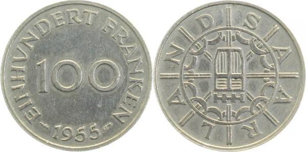 N80455-~2.5 100 Franken  Saarland ss/vz JN804  