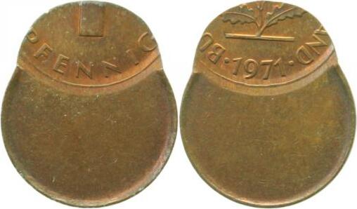 P38071-1.1 1 Pfennig  1971 D70 ohne Mzz. prfr J 380  