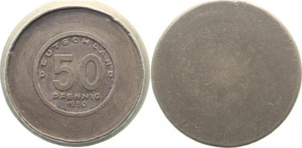 PROB1504-Blei-A 50 Pfennig  DDR 1950A Einseitige Prägung Bleiabschlag J1504  